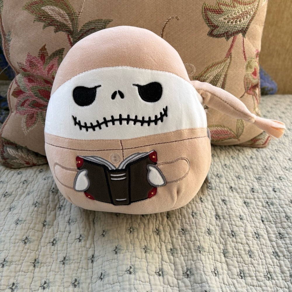 Squishmallow Plush Toy with Book Jack Skellington Nightmare before Christmas